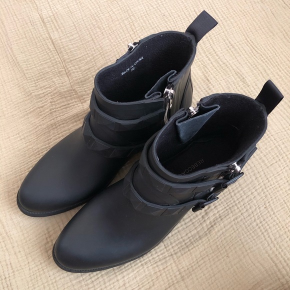 Rebecca Minkoff Quincy Matte Moto Stud Ankle Rain Booties | 7 - Picture 6 of 9